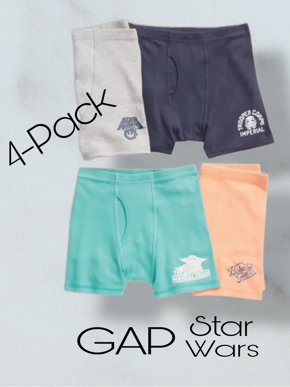 GAP Star Wars 4 Pack Trunk Style Underwear Boys Size10 (L) NEW